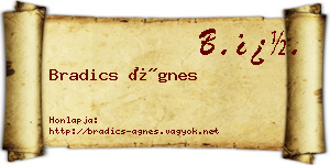 Bradics Ágnes névjegykártya